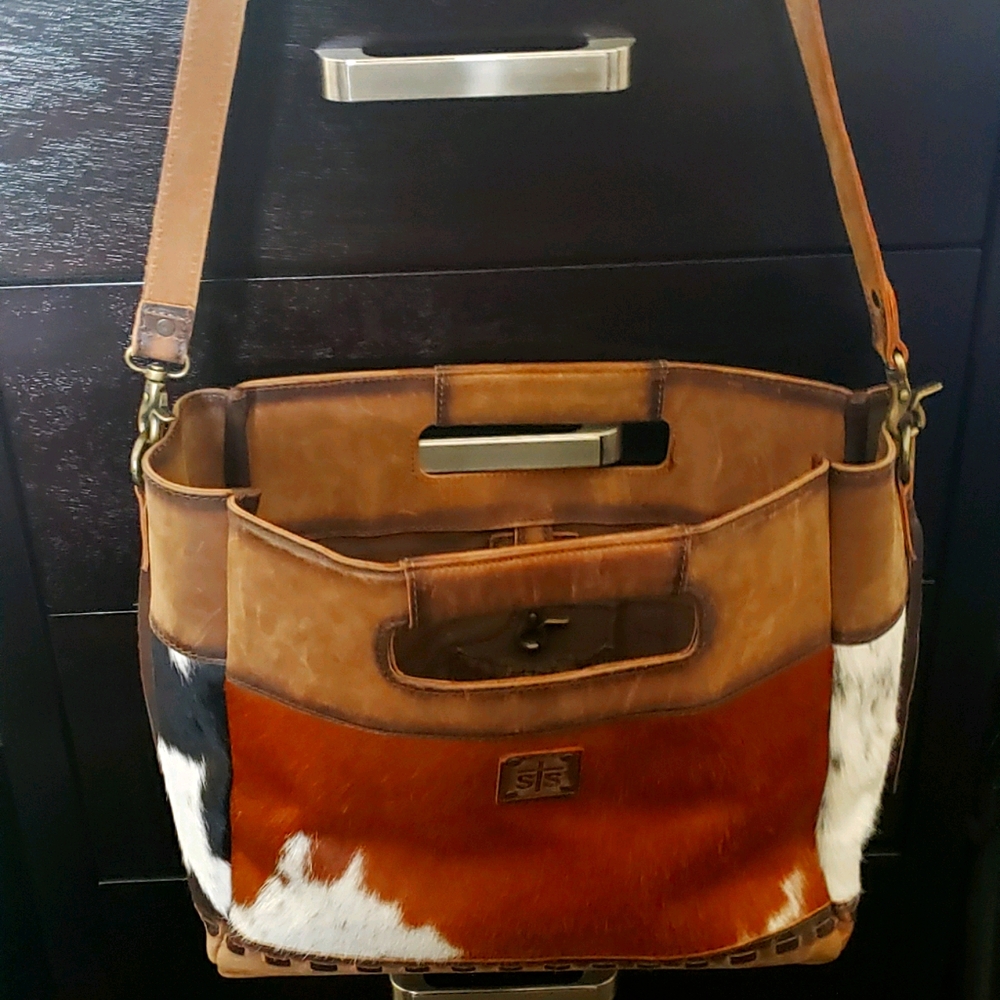 STS Ranchwear Brown and White Crossbody Bag